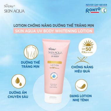 Kem chống nắng dưỡng thể trắng mịn Sunplay Skin Aqua UV Body Whitening Lotion SPF 50+ PA++++ 150g (Hồng)