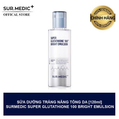 Sữa Dưỡng Trắng SURMEDIC Super Glutathione 100 Bright Emulsion Dưỡng Trắng, Cân Bằng Ẩm Cho Da 120ML