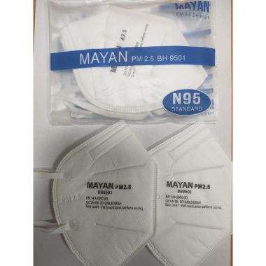 Khẩu trang N95 9501 Mayan cao cấp đạt tiêu chuẩn chất lượng PM 2.5 (túi 2 cái)