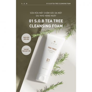 Sữa Rửa Mặt Làm Sạch Và Giảm Mụn S.O.B Tea Tree Cleansing Foam 150ml