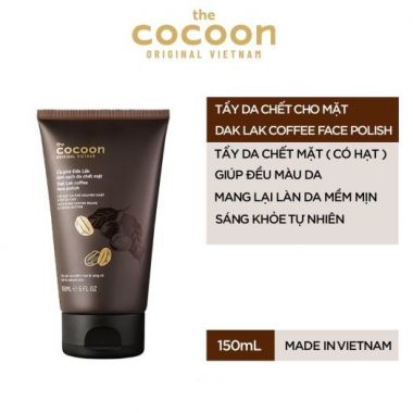 [DẠNG TUÝT] Kem Tẩy Da Chết Chiết Xuất Cà Phê Đắk Lắk Cocoon Dak Lak Coffee Face Polish 150ml