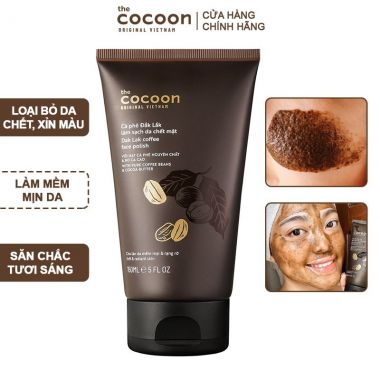 [DẠNG TUÝT] Kem Tẩy Da Chết Chiết Xuất Cà Phê Đắk Lắk Cocoon Dak Lak Coffee Face Polish 150ml