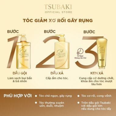 Dầu xả Phục hồi ngăn rụng tóc Premium Repair Tsubaki 490ml/chai - VÀNG