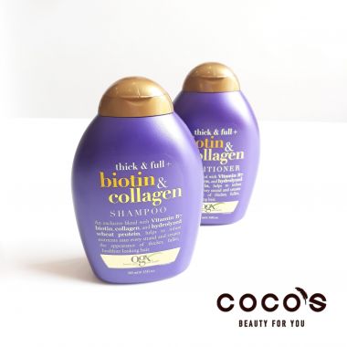 Dầu Xả OGX Thick & Full và Biotin & Collagen Shampoo Làm Dày Tóc, Dưỡng Tóc Bồng Bềnh Chắc Khoẻ 385ml