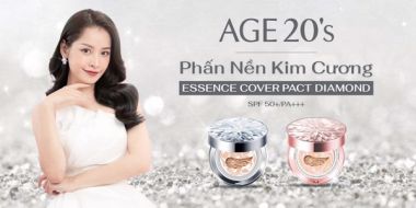 Phấn Nền Lạnh Kim Cương AGE20's Essence Cover Pact Original Diamond White SPF 50+ PA+++ - [DA DẦU]
