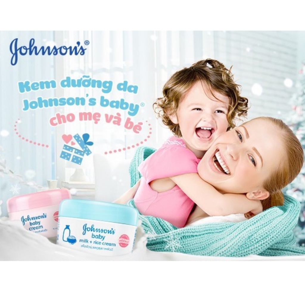 Kem Dưỡng Da Cấp Ẩm, Chống Nẻ Da Em Bé Johnson's Baby Cream 50g - Nắp Hồng