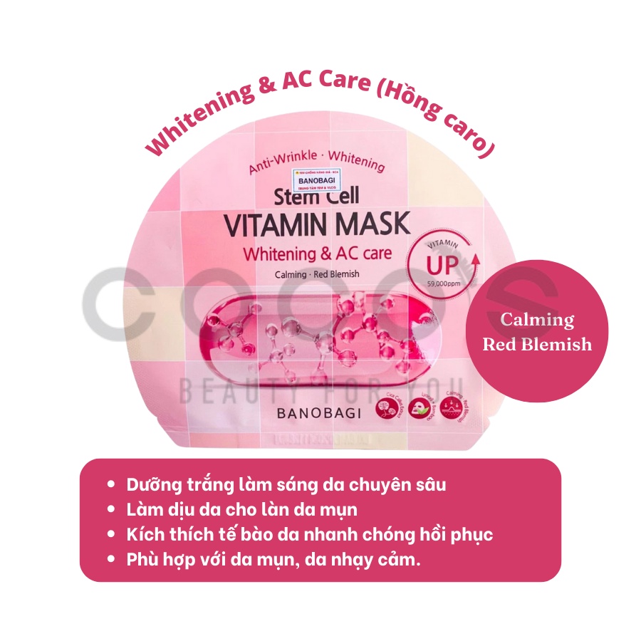 Mặt Nạ Giấy Banobagi Stem Cell Vitamin Mask 30ml