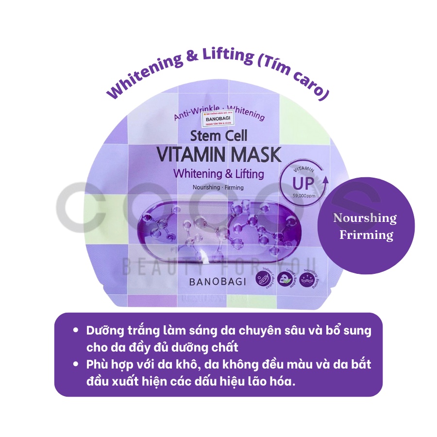 Mặt Nạ Giấy Banobagi Stem Cell Vitamin Mask 30ml